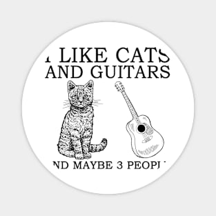 I Like Cats And Guitars And Maybe 3 People Magnet